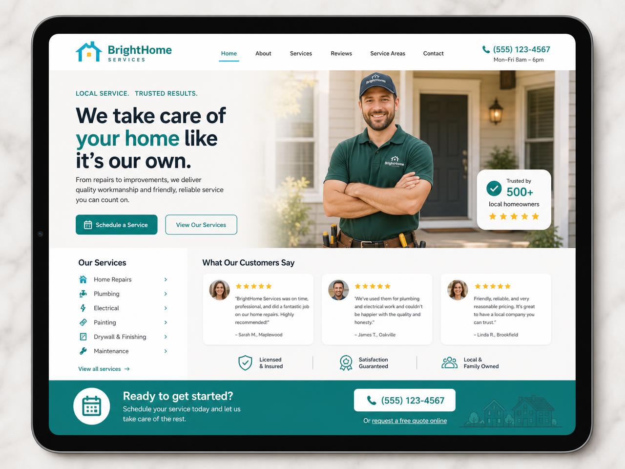 Local Service Business website example by TopSkyMedia
